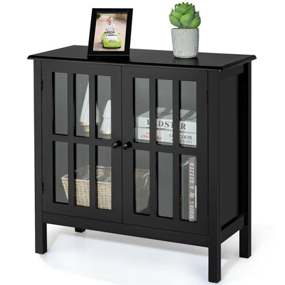 Glass Door Sideboard Console Storage Buffet Cabinet