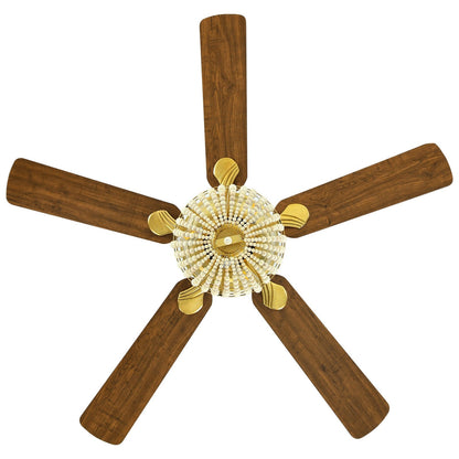 52 Inch Retro Ceiling Fan Light with Reversible Blades Remote Control