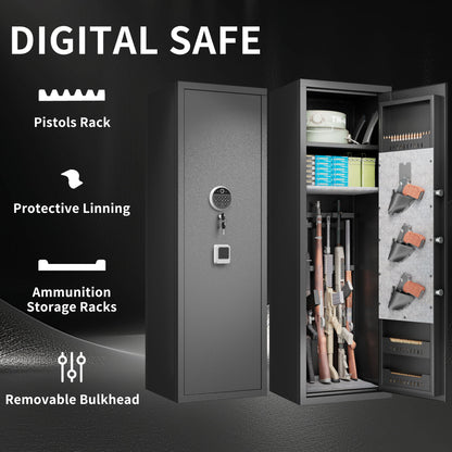 Fingerprint Keypad Safe with Quick Access - Black