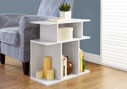 Contemporary Wood Accent Table with 6 Shelves - Multiple Colors