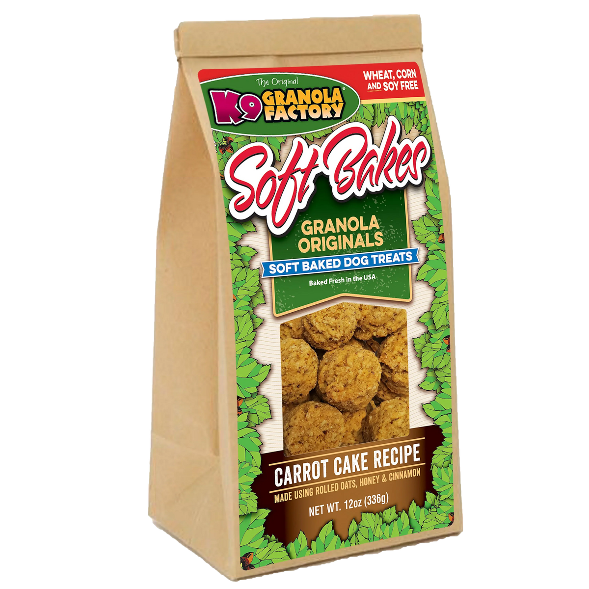 K9 Granola Factory Soft Bakes, Carrot Cake Recipe Dog Treats (12oz)