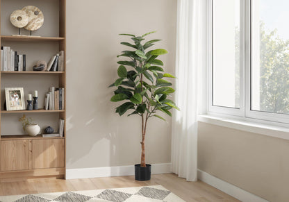 52" Tall Artificial Rubber Tree Plant with Real Touch Leaves - Green