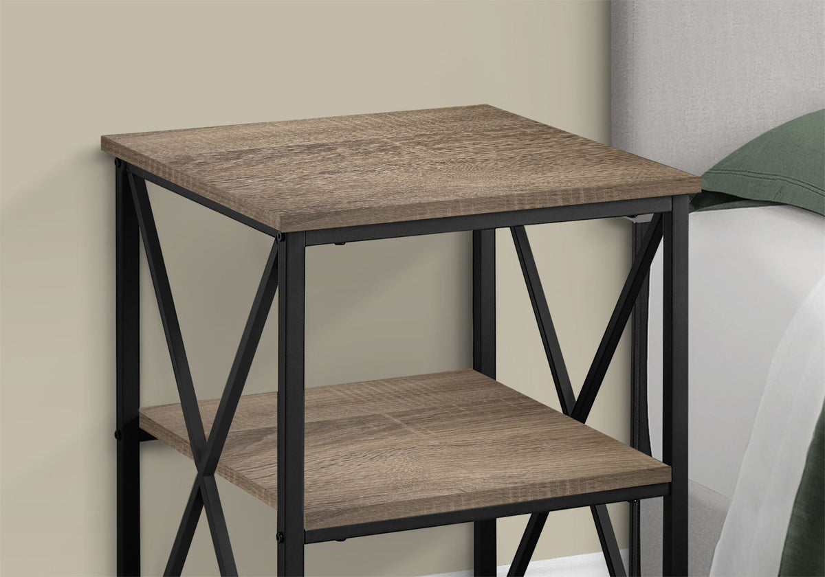 3 Tier Accent Table with Marble Look Top - White, Light Brown, Gray, Black