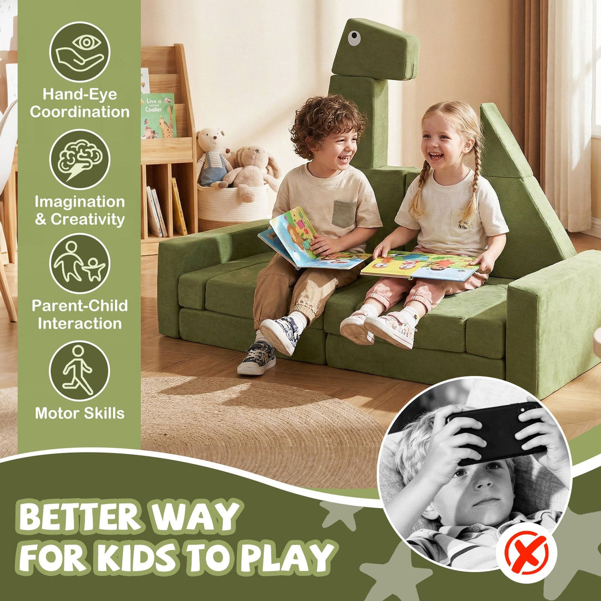 13 Pieces Modular Kids Play Couch for Inspiring Creativity