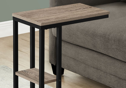 C-Shaped Marble Look Accent Table with Metal Frame - Multiple Colors