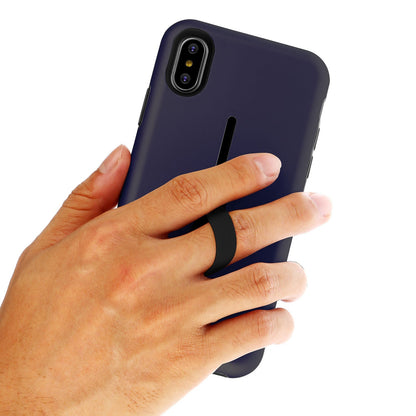Finger Strap Phone Case for iPhone X Drop-protection Finger Ring Rugged Phone Case with Kickstand Dual Layer Case