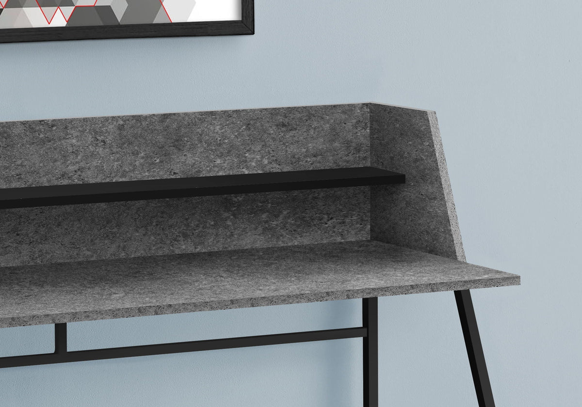 Marble Look Computer Desk with Storage Shelves - Multiple Colors