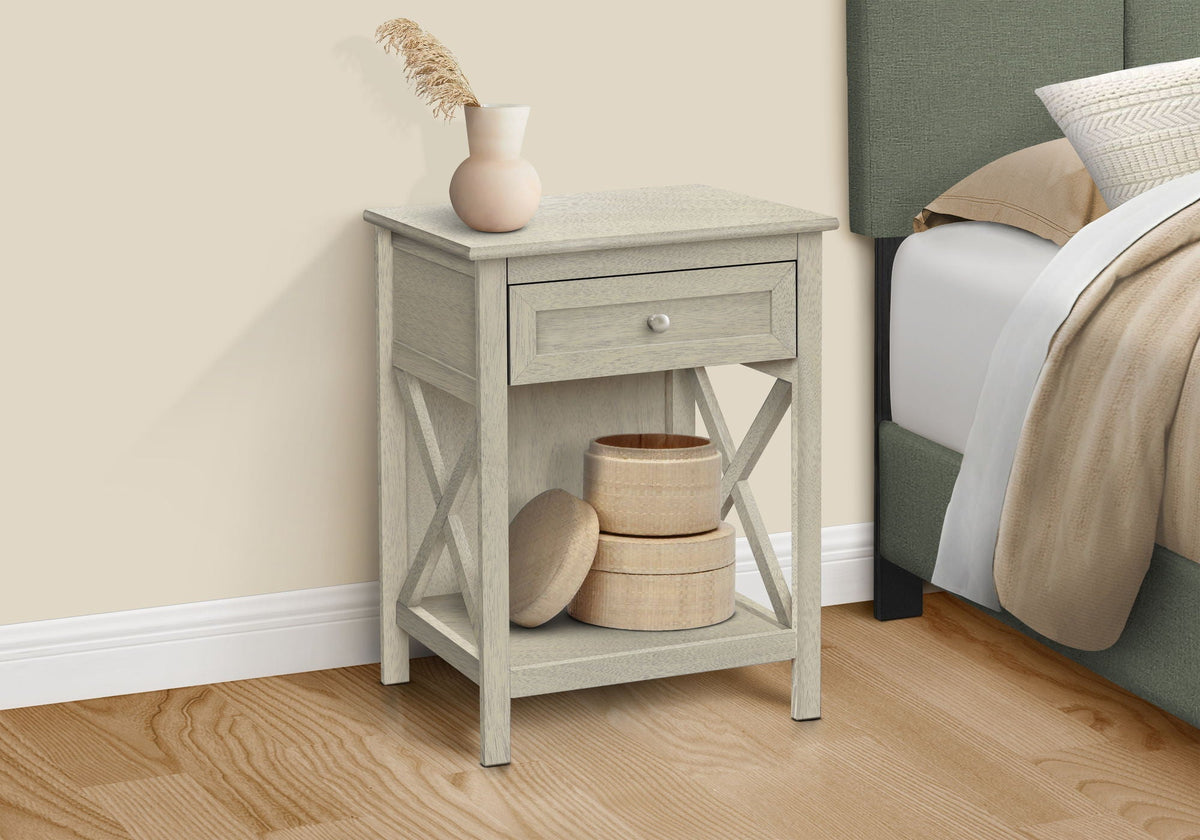 Accent End Table with Storage Drawer - Transitional Style - Black, White, or Dark Gray