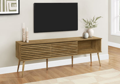 72-Inch Walnut TV Stand with Sliding Doors - Walnut