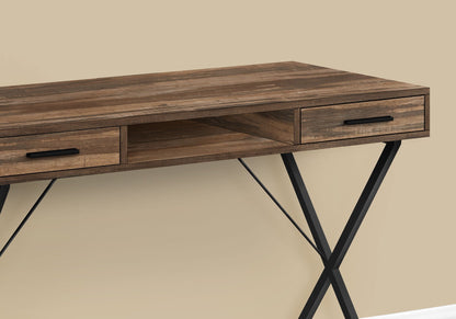 Contemporary Computer Desk with Storage Drawers - Metal & Wood