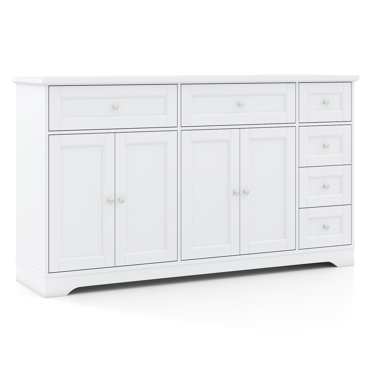 Buffet Sideboard 59" Modern Coffee Bar Station Console Table-White
