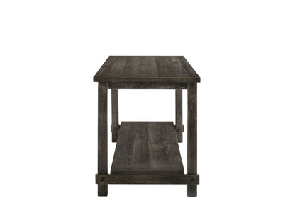 Weathered Gray Wood Counter Height Table with Shelf - Martha II