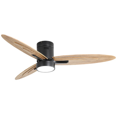 Flush Mount Ceiling Fan With Light and Remote Control
