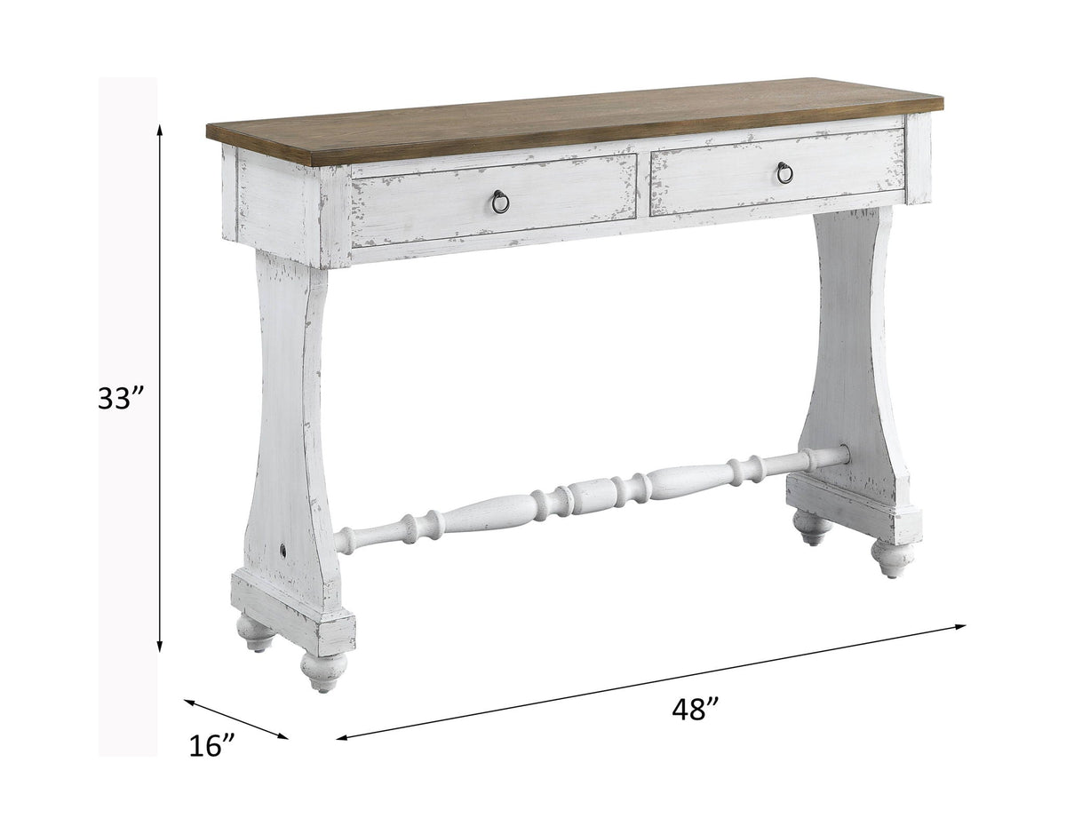 Antique White Console Table with Storage Drawers - Carminda