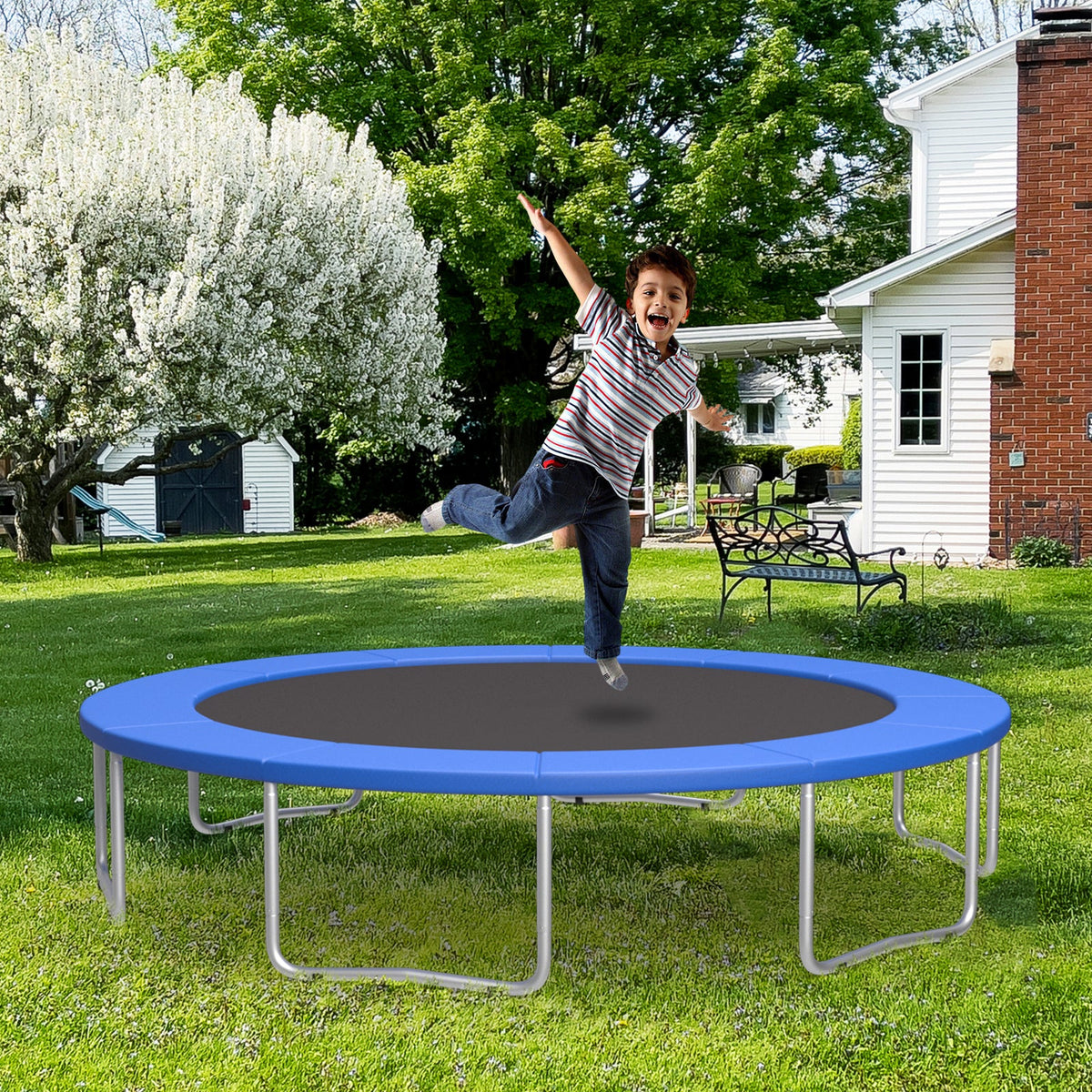 15 Feet Trampoline Pad Replacement Safety Pad with Fixing Straps (Blue)