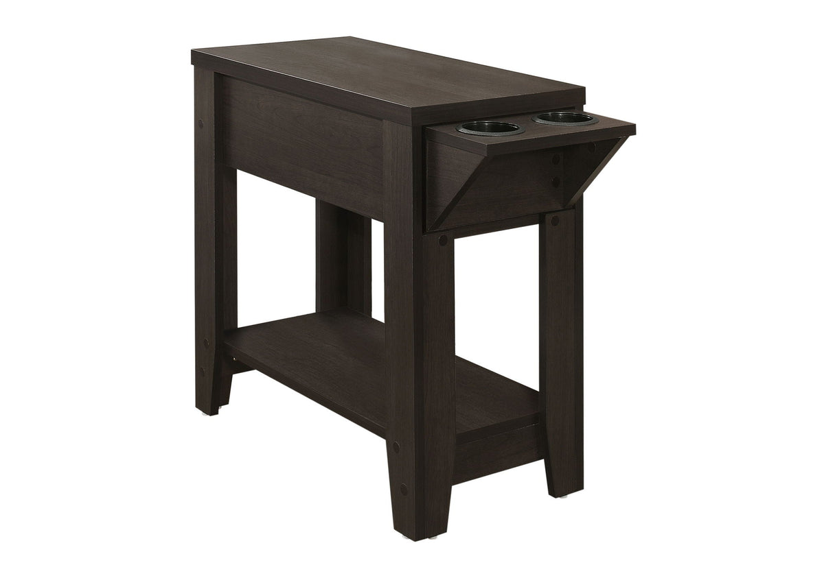 Accent Side Table with Storage and Built-In Lamp - Dark Brown or Dark Gray