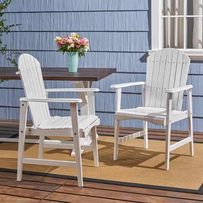 Weather Resistant Acacia Wood Adirondack Dining Chairs Set of 2 - Multiple Colors