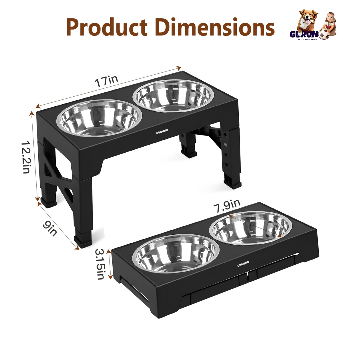 GBruno Dog Raised Bowls