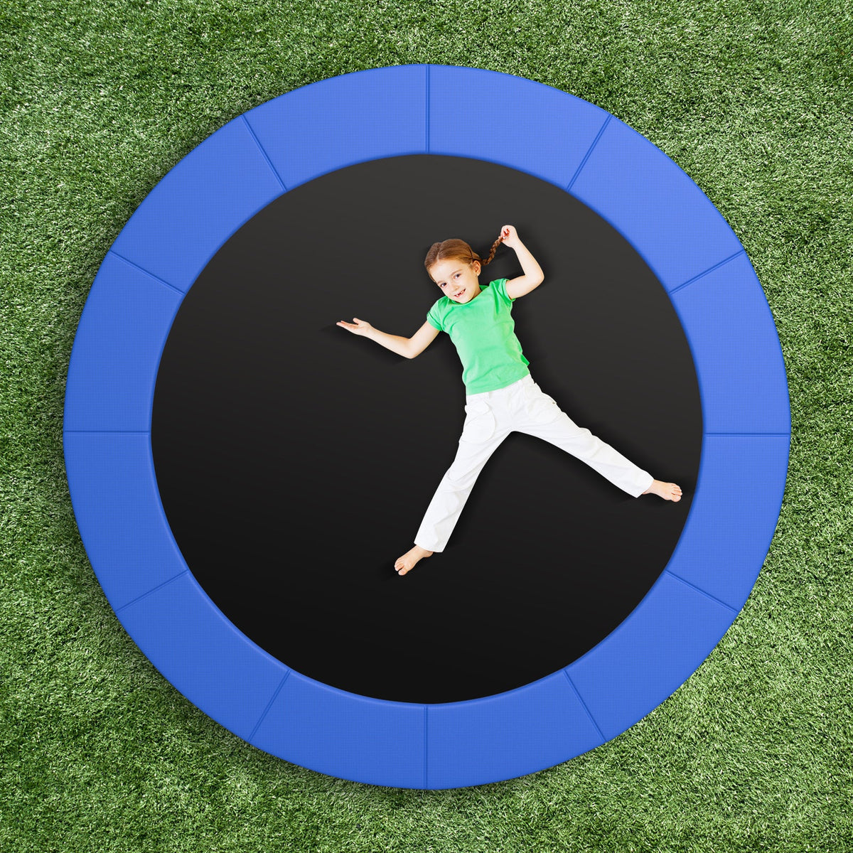 16 Feet Trampoline Pad Replacement Safety Pad with Fixing Straps (Blue)