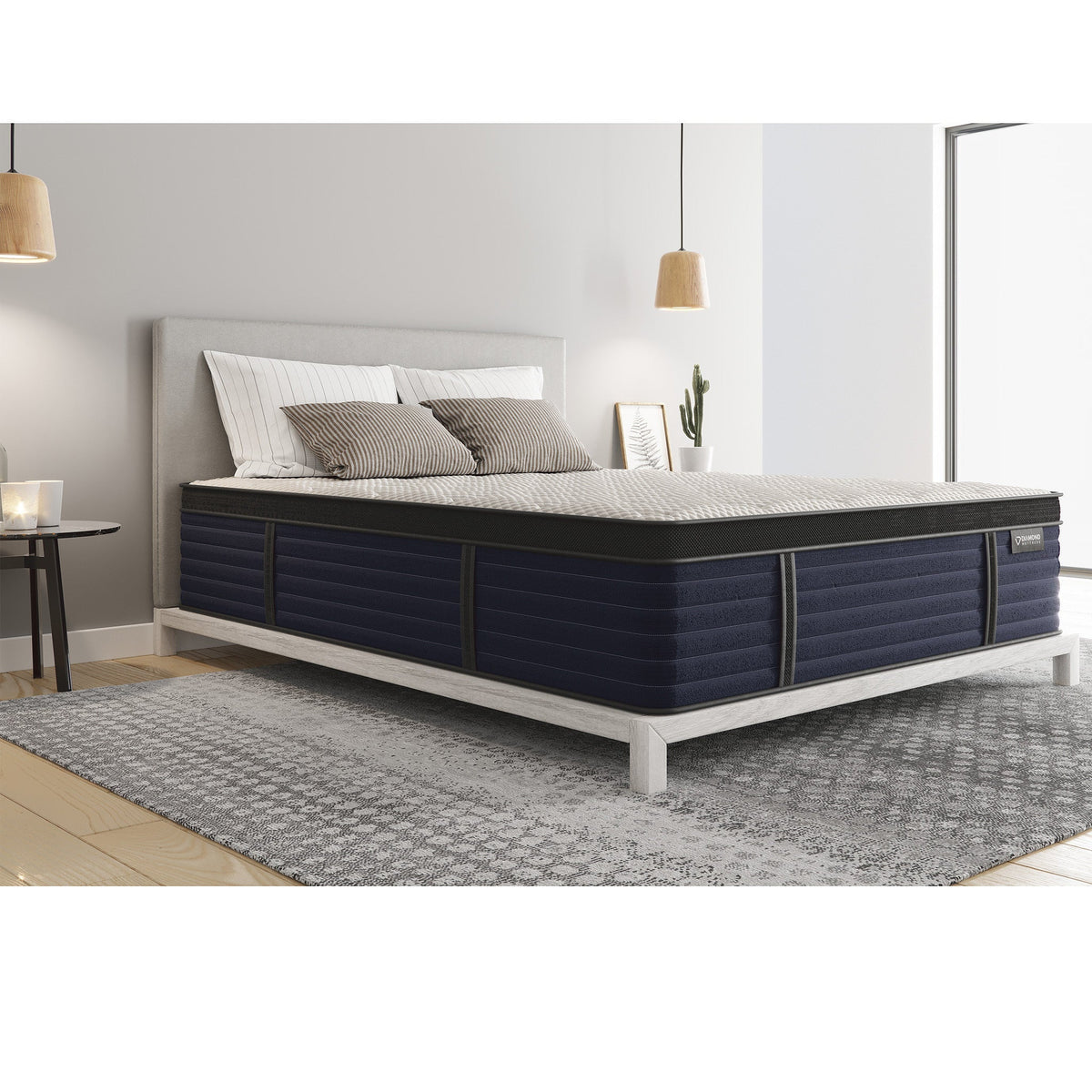 Firm Latex Hybrid Twin Mattress with Euro-Top and Zoned Support - White