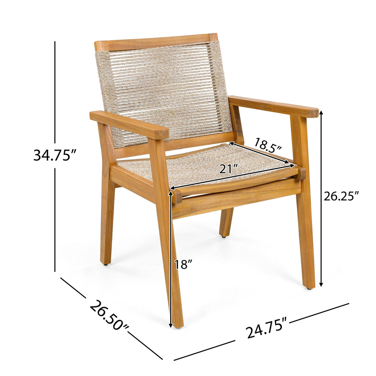Outdoor Rope Dining Chair Set of 2