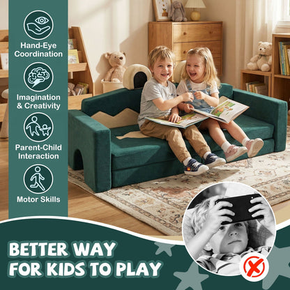 17 Pieces Modular Kids Play Couch for Inspiring Creativity