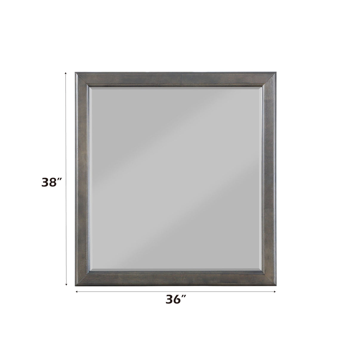 Louis Philippe Bedroom Mirror with Elegant Wood Frame - Dark Brown, Dark Gray, or White