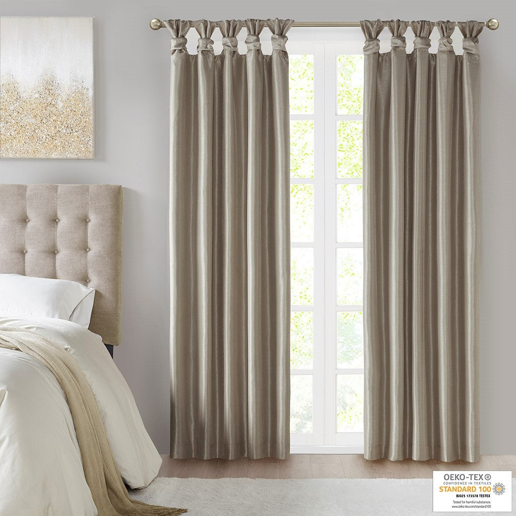 Twist Tab Total Blackout Window Curtain Panel with Thermal Insulation - Pewter