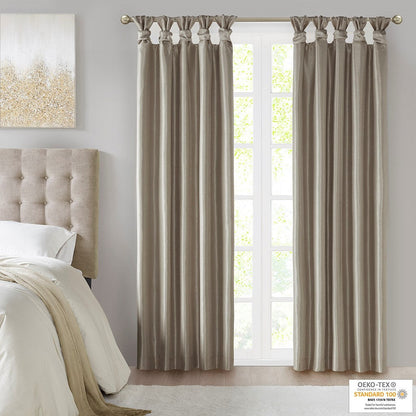 Twist Tab Total Blackout Window Curtain Panel with Thermal Insulation - Pewter