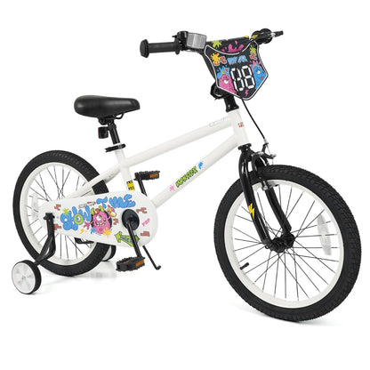 Kids Bike with Training Wheels 12-18 Inch White