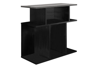 Black Accent Side Table with Six Open Shelves - Contemporary Wood