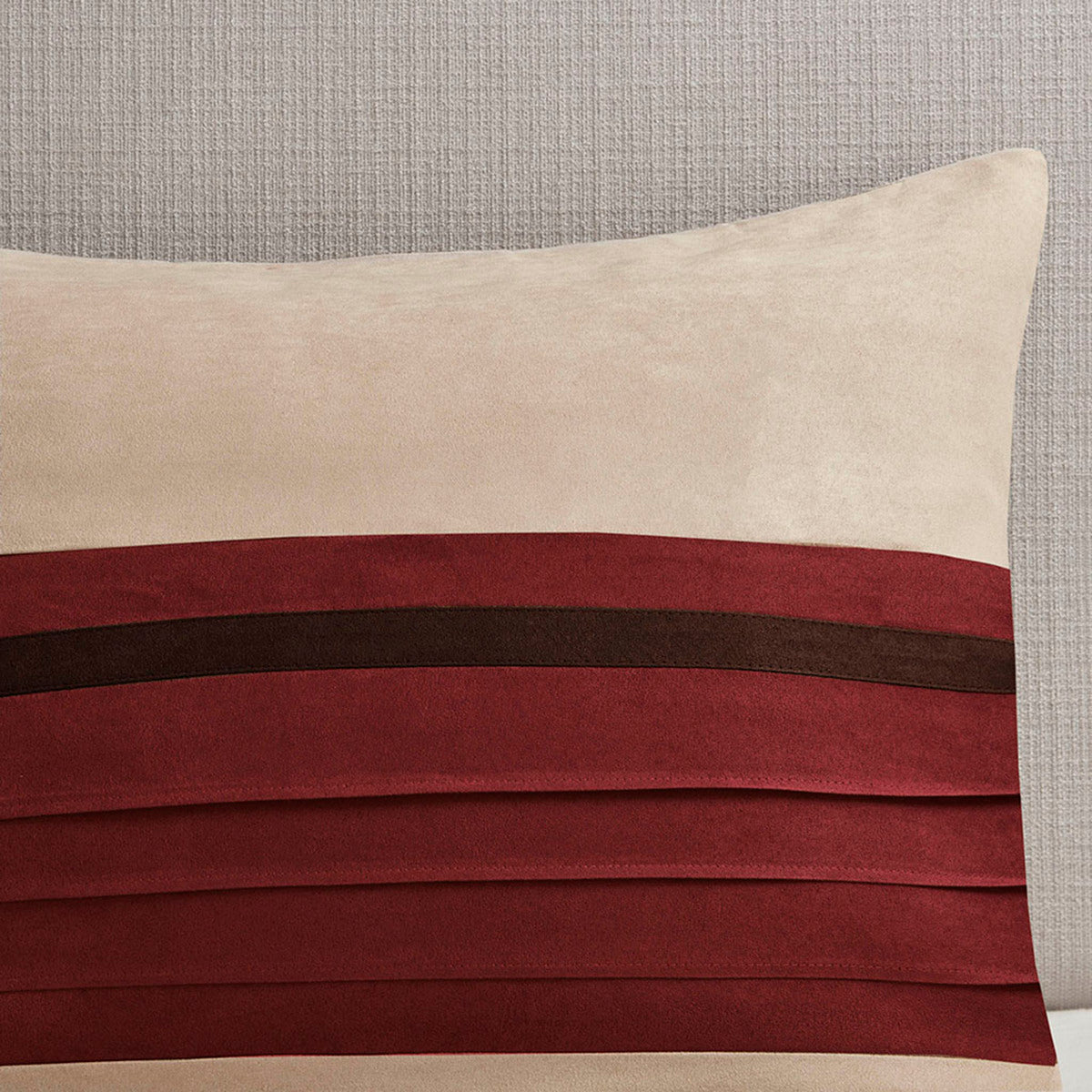 7-Piece Faux Suede Comforter Set with Embroidered Pillows - Red
