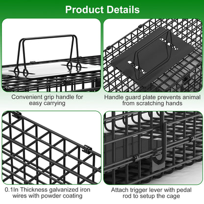 40in Live Animal Trap Cage - Humane Catch & Release
