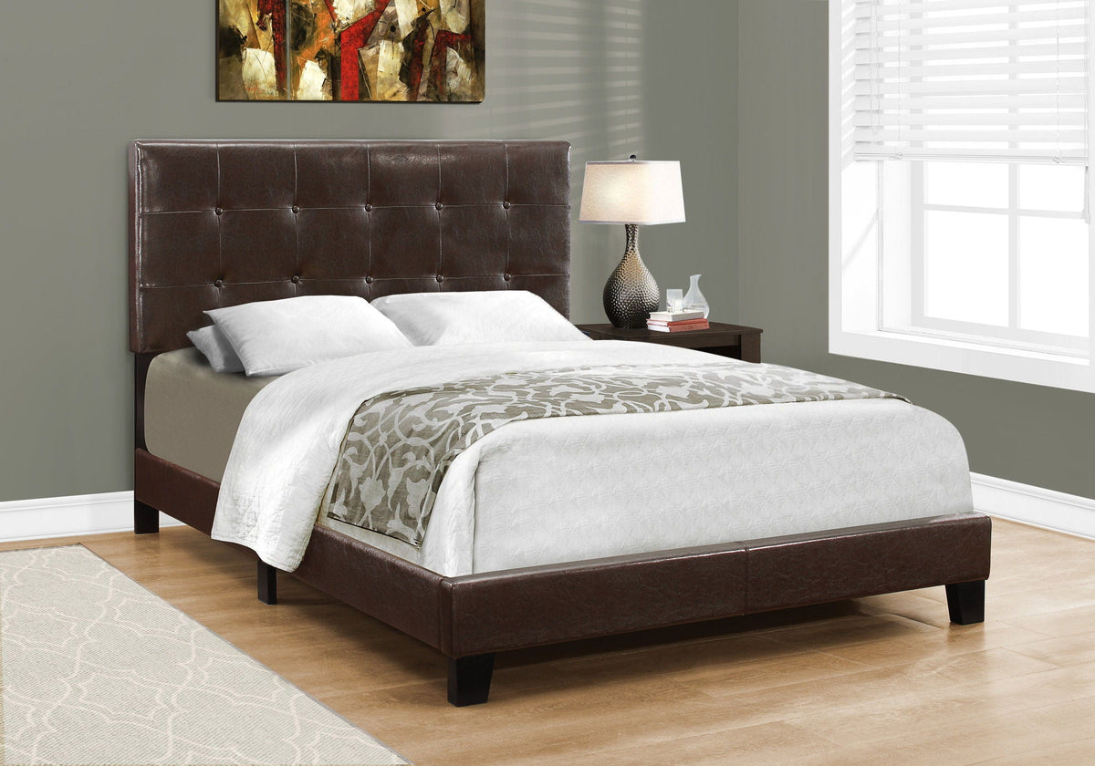 Transitional Upholstered Bed Frame with Tufted Fabric - Multiple Colors