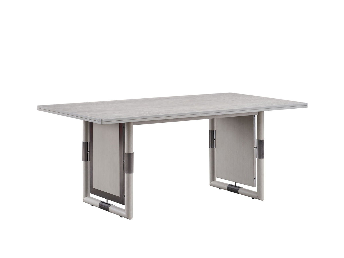 Marta Dining Table with Double Pedestal Base – Natural Finish