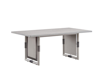 Marta Dining Table with Double Pedestal Base – Natural Finish