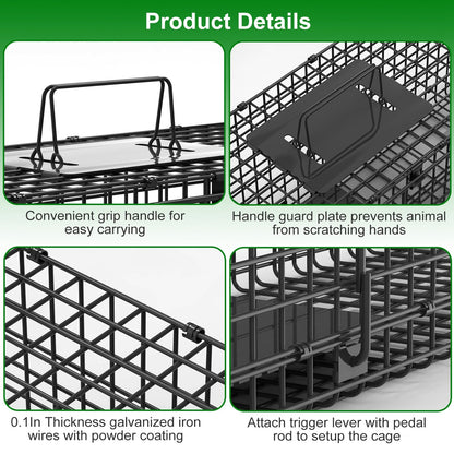 40in Live Animal Trap Cage - Humane Catch & Release