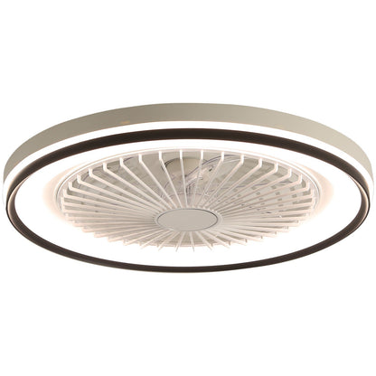 RGB Dimmable LED Enclosed Ceiling Fan with Light - White