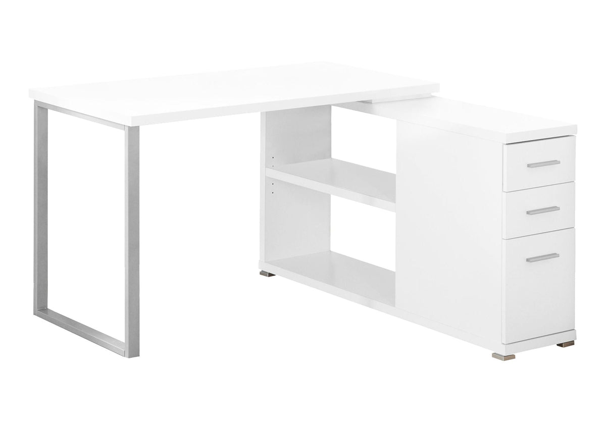 L-Shape Computer Desk with Storage Drawers - Multiple Colors