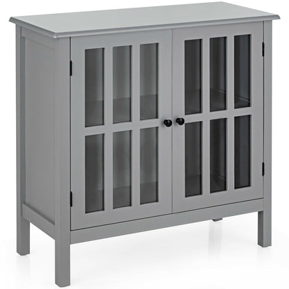 Glass Door Sideboard Console Storage Buffet Cabinet