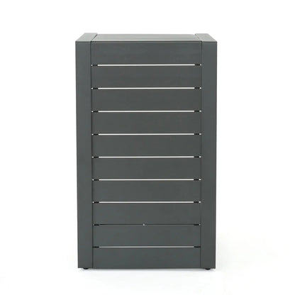 Aluminum Outdoor C-Shaped Side Table with Rust-Resistant Finish - Multiple Colors