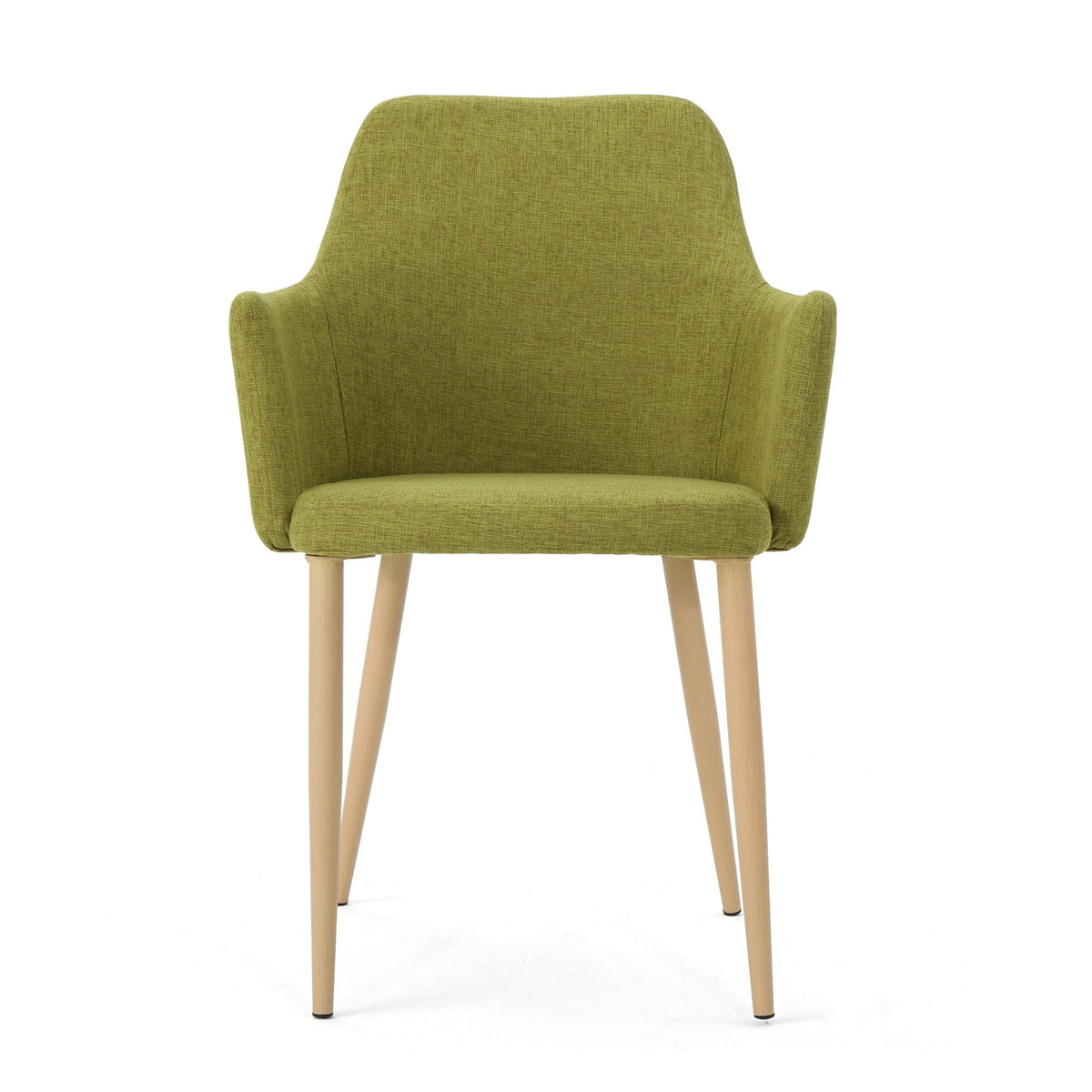 Elegant Dining Chair with Contoured Support - Orange, Dark Gray, Green