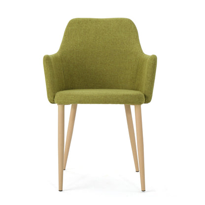 Elegant Dining Chair with Contoured Support - Orange, Dark Gray, Green