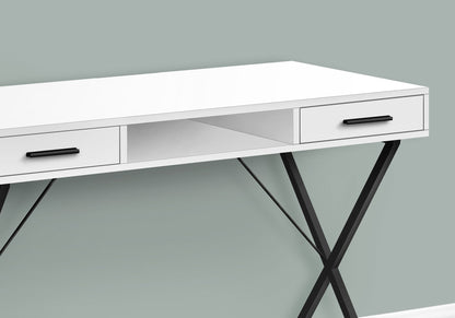 Contemporary Computer Desk with Storage Drawers - Metal & Wood
