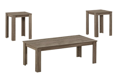 Transitional 3-Piece Table Set with Spacious Surface - Light Brown or Dark Brown