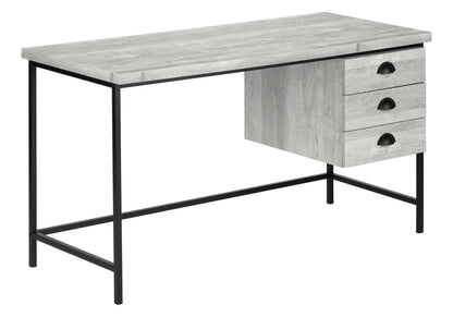 Contemporary Computer Desk with 3 Storage Drawers - Dark Gray, Gray, or Dark Brown