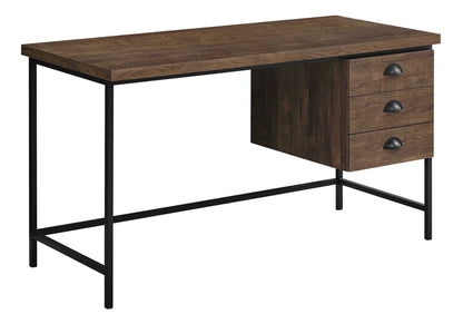 Contemporary Computer Desk with 3 Storage Drawers - Dark Gray, Gray, or Dark Brown