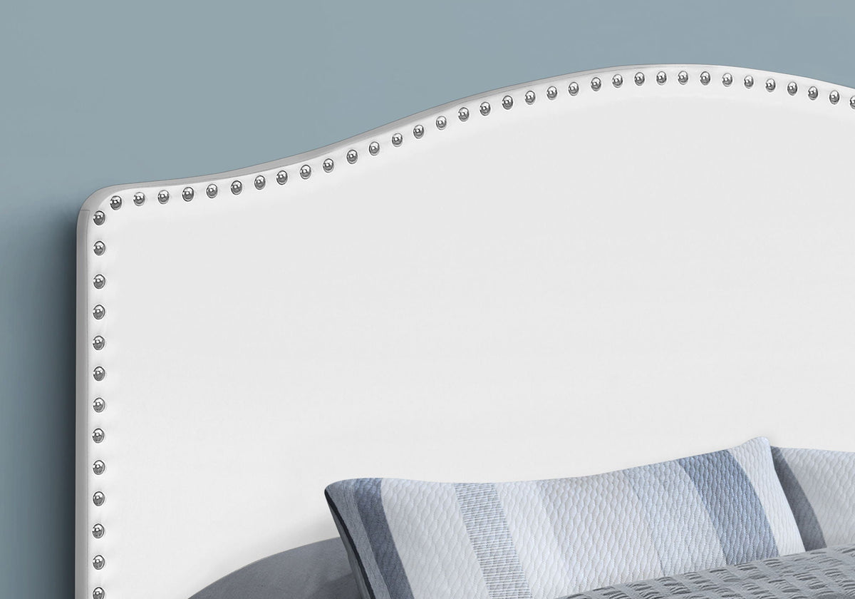 Queen Size Upholstered Bed Headboard - White
