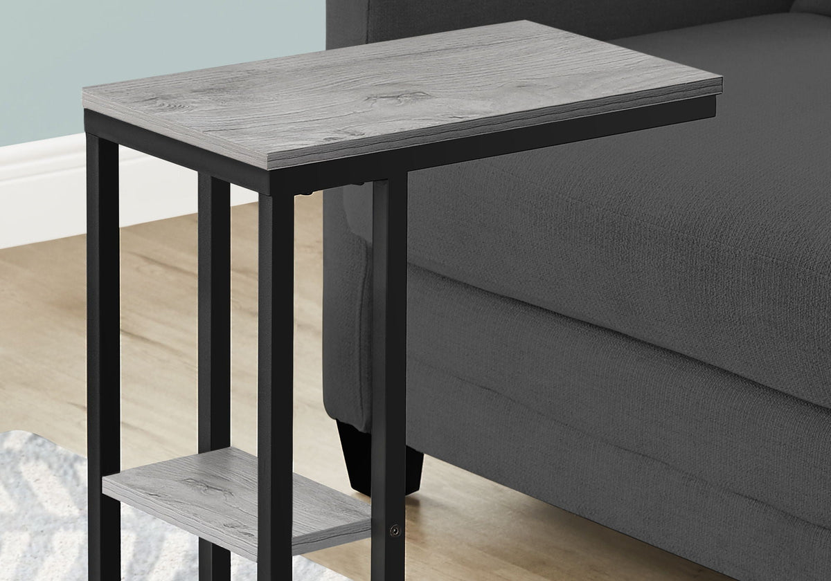 C-Shaped Marble Look Accent Table with Metal Frame - Multiple Colors