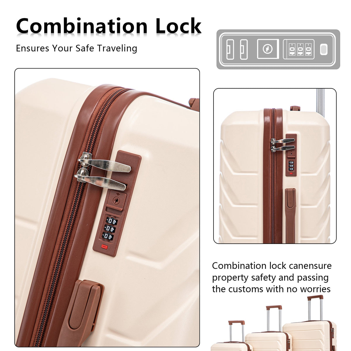 3-Piece ABS Spinner Wheel Luggage Set